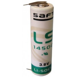 Pile SAFT LS14500 - AA - 2PH (1+ / 1-) - Lithium - 3.6V - 2.4Ah